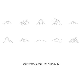 Mountain Monoline Landscape Element Set