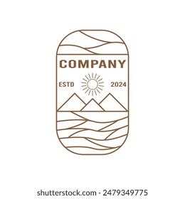 Mountain Monoline Logo Vorlage Moderner Stil