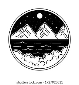 mountain monoline outdoor badge design