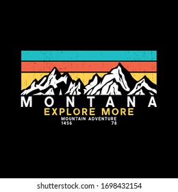 Mountain Montana typpography, tee shirt graphics, vectors