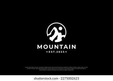 Mountain moon combination logo design inspiration