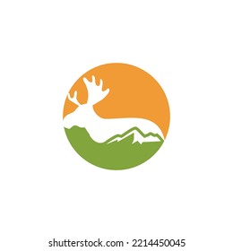 mountain moose logo, vector icon illustration