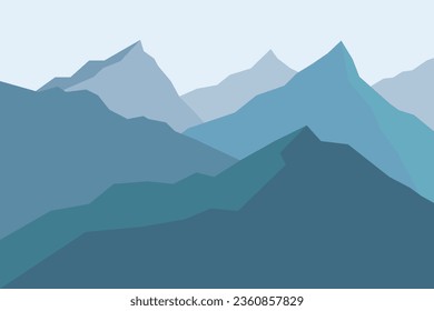 mountain in the morning vector illustration background