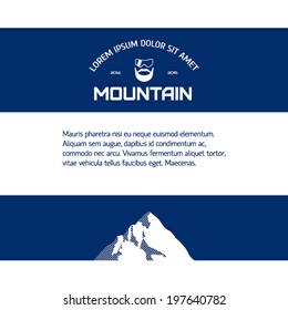 Mountain. Mountaineer. Vector illustration.