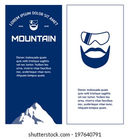 Mountain. Mountaineer. Vector illustration.