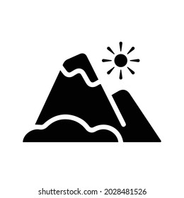 Mountain, mountains icon. Black vector graphics.