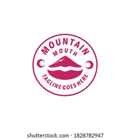 Mountain mouth Logo design Vector