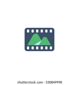Mountain Movie Vector Logo Design Element