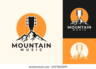 Festival de Música de Montaña Diseño de Logo de Guitarra