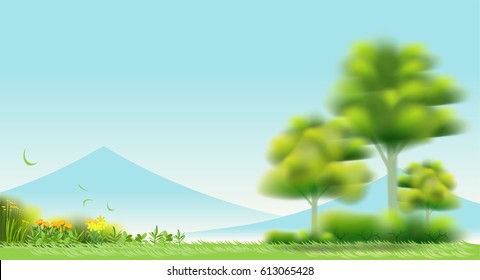 Mountain and natural landscape. fresh air concept. Meadow wide.