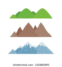 Mountain Natural Scenery Vector Set camping y senderismo paisaje ilustración viajes al aire libre aventura montañismo