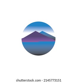 mountain nature color illustration circle design vector