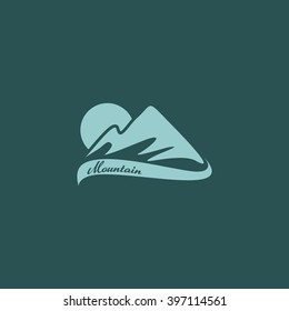 Mountain, nature exploration vintage logos, emblems, silhouettes and design elements. Outdoor activity in wilderness symbols design template, vector illustration.