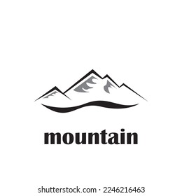 Mountain and nature illustration design, suitable for adventure themes.
