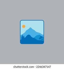 Mountain and nature illustration design, suitable for adventure themes.