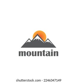 Mountain and nature illustration design, suitable for adventure themes.