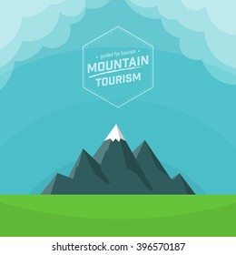 Mountain nature landscape background. Vector illustration.