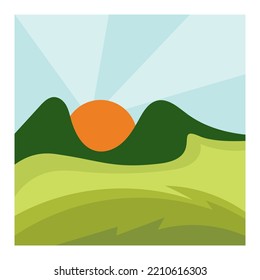 Mountain Nature Landscape design Template Illustration