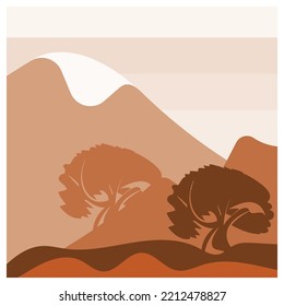 Mountain Nature Landscape design Template Illustration