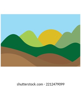 Mountain Nature Landscape design Template Illustration