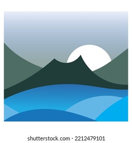 Mountain Nature Landscape design Template Illustration