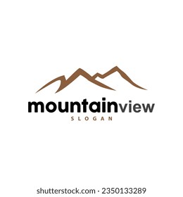 Mountain Nature Landscape Logo Simple Minimalist Design, Vector Illustration Symbol Template