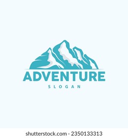 Mountain Nature Landscape Logo Simple Minimalist Design, Vector Illustration Symbol Template