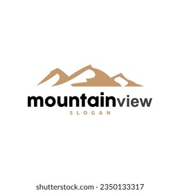 Mountain Nature Landscape Logo Simple Minimalist Design, Vector Illustration Symbol Template