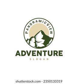 Mountain Nature Landscape Logo Simple Minimalist Design, Vector Illustration Symbol Template