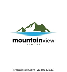 Mountain Nature Landscape Logo Simple Minimalist Design, Vector Illustration Symbol Template