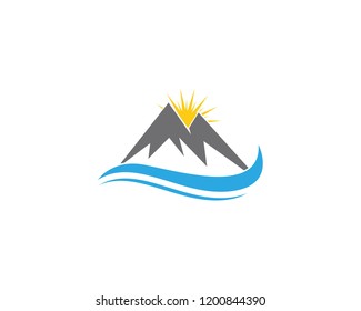 Mountain nature landscape logo and symbols icons template