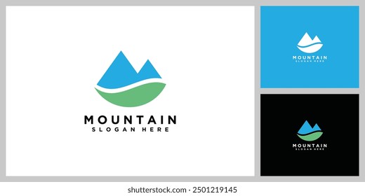 mountain nature leaf logo design