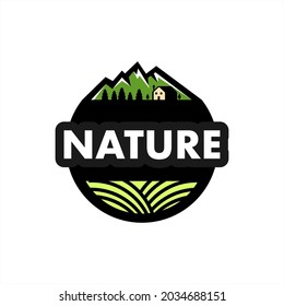 mountain nature logo concept, folk logo design