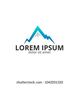 Mountain nature logo design template
