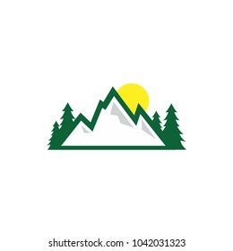 Mountain nature logo design template