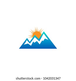 Mountain nature logo design template
