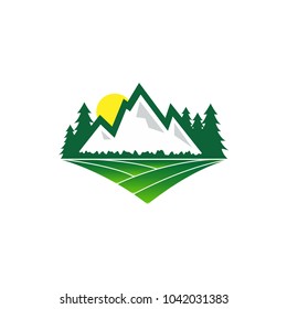 Mountain nature logo design template