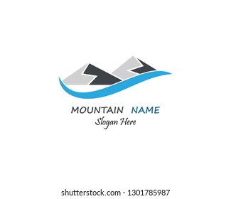 Mountain nature logo template 