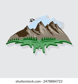 mountain nature vector illustration design
