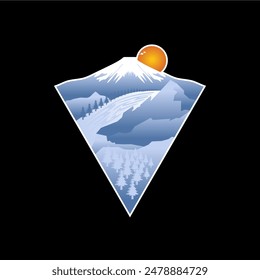 mountain nature vector illustration design