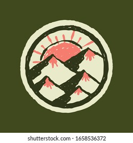 Diseño vectorial arte vectorial de pantalones en el pincel salvaje de montaña