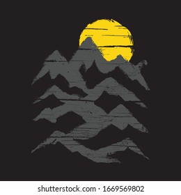 Mountain nature wild badge patch pin graphic illustration vector art t-shirt design