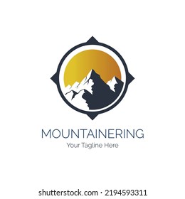 mountain navigation logo design template for brand or company and other