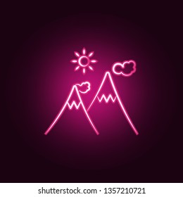 mountain neon icon. Elements of travel set. Simple icon for websites, web design, mobile app, info graphics