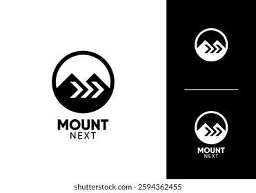 mountain next arrow logo vector design graphic