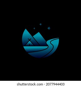 Mountain Night camp logo vector for your company or business