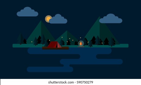 Mountain night landscape