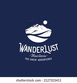 Mountain night logo design vector illustration