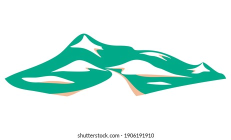 Bergoase-Weg-Landschaft einzeln auf der Perspektive Vektorgrafik