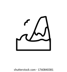 Montaña, icono del océano. Línea simple, contorno vectorial elementos de guardar iconos marinos para ui y ux, sitio web o aplicación móvil